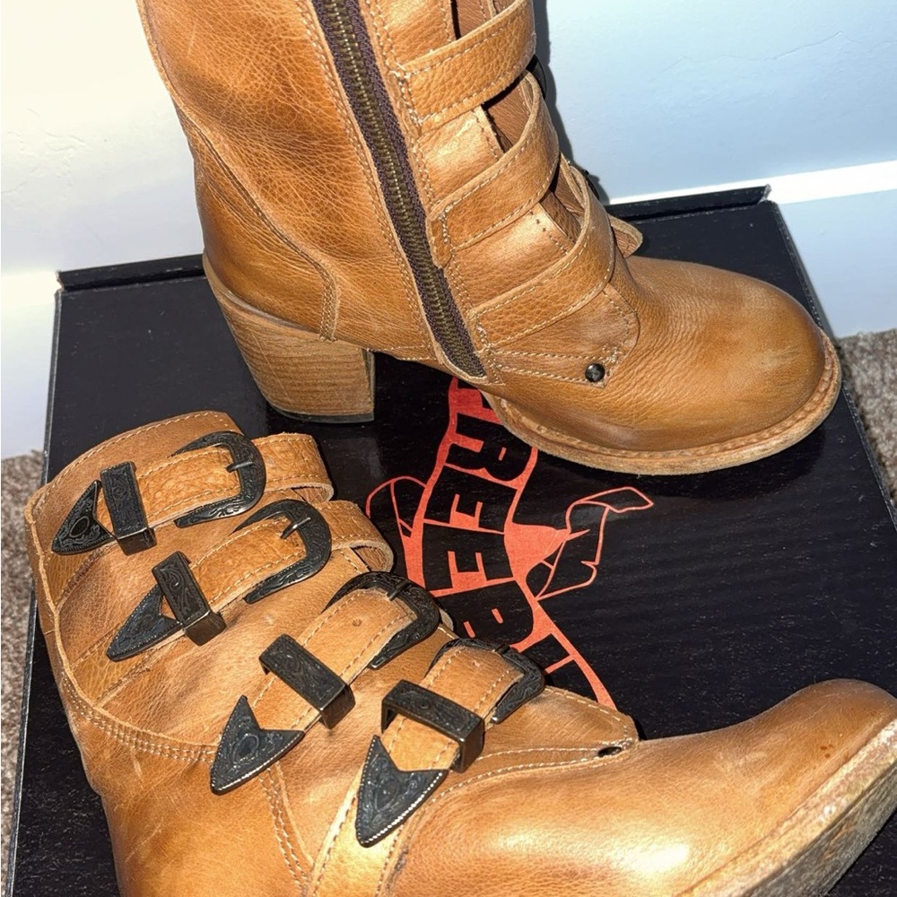 Freebird leather buckle boots